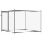 vidaXL Jaula de perros con puerta acero galvanizado gris 2x2x1,5 m