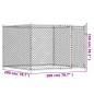 vidaXL Jaula de perros con puerta acero galvanizado gris 2x2x1,5 m