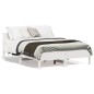 vidaXL Estructura de cama con cabecero madera pino blanco 135x190 cm