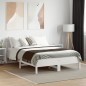 vidaXL Estructura de cama con cabecero madera pino blanco 135x190 cm