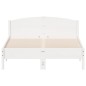 vidaXL Estructura de cama con cabecero madera pino blanco 135x190 cm