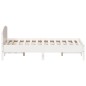 vidaXL Estructura de cama con cabecero madera pino blanco 135x190 cm