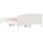 vidaXL Estructura de cama con cabecero madera pino blanco 135x190 cm