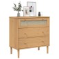 vidaXL Cómoda SENJA aspecto ratán madera maciza pino marrón 80x40x80cm