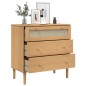 vidaXL Cómoda SENJA aspecto ratán madera maciza pino marrón 80x40x80cm