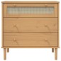 vidaXL Cómoda SENJA aspecto ratán madera maciza pino marrón 80x40x80cm