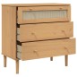 vidaXL Cómoda SENJA aspecto ratán madera maciza pino marrón 80x40x80cm