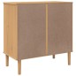 vidaXL Cómoda SENJA aspecto ratán madera maciza pino marrón 80x40x80cm