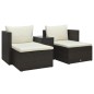 vidaXL Set muebles de jardín 5 piezas y cojines ratán sintético marrón vidaXL Set muebles de jardín 5 piezas y cojines ratán sintético marrón