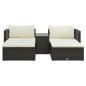 vidaXL Set muebles de jardín 5 piezas y cojines ratán sintético marrón vidaXL Set muebles de jardín 5 piezas y cojines ratán sintético marrón