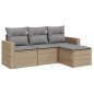 vidaXL Juego de sofás jardín con cojines 4 pzas ratán sintético beige vidaXL Juego de sofás jardín con cojines 4 pzas ratán sintético beige