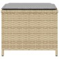 vidaXL Taburetes jardín cojines 4 uds ratán PE beige mezcla 41x41x36cm