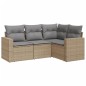 vidaXL Juego de sofás jardín con cojines 4 pzas ratán sintético beige vidaXL Juego de sofás jardín con cojines 4 pzas ratán sintético beige