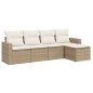 vidaXL Juego de sofás jardín con cojines 5 pzas ratán sintético beige vidaXL Juego de sofás jardín con cojines 5 pzas ratán sintético beige