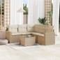 vidaXL Juego de sofás jardín con cojines 6 pzas ratán sintético beige vidaXL Juego de sofás jardín con cojines 6 pzas ratán sintético beige