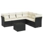 vidaXL Set de comedor de jardín 7 pzas y cojines ratán sintético negro vidaXL Set de comedor de jardín 7 pzas y cojines ratán sintético negro