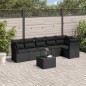 vidaXL Set de comedor de jardín 7 pzas y cojines ratán sintético negro vidaXL Set de comedor de jardín 7 pzas y cojines ratán sintético negro
