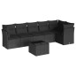 vidaXL Set de comedor de jardín 7 pzas y cojines ratán sintético negro vidaXL Set de comedor de jardín 7 pzas y cojines ratán sintético negro