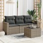 vidaXL Set de sofás de jardín 4 pzas y cojines ratán sintético gris vidaXL Set de sofás de jardín 4 pzas y cojines ratán sintético gris