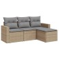 vidaXL Juego de sofás jardín con cojines 4 pzas ratán sintético beige vidaXL Juego de sofás jardín con cojines 4 pzas ratán sintético beige