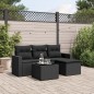 vidaXL Set de muebles de jardín 5 pzas y cojines ratán sintético negro vidaXL Set de muebles de jardín 5 pzas y cojines ratán sintético negro