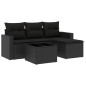 vidaXL Set de muebles de jardín 5 pzas y cojines ratán sintético negro vidaXL Set de muebles de jardín 5 pzas y cojines ratán sintético negro