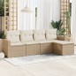 vidaXL Juego de sofás jardín con cojines 5 pzas ratán sintético beige vidaXL Juego de sofás jardín con cojines 5 pzas ratán sintético beige