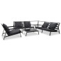 vidaXL Muebles de jardín 5 pzas y cojines de aluminio gris oscuro vidaXL Muebles de jardín 5 pzas y cojines de aluminio gris oscuro