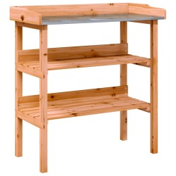 vidaXL Mesa para plantas con estantes madera abeto marrón 78x38x82,5cm