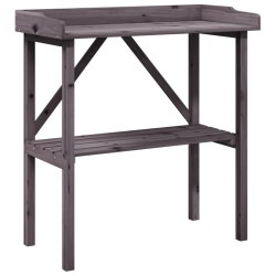 vidaXL Mesa para plantas con estante madera abeto gris 78x38x82,5 cm