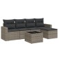 vidaXL Set de muebles de jardín 6 pzas y cojines ratán sintético gris