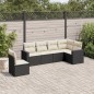 vidaXL Set de sofás de jardín 6 piezas y cojines ratán sintético negro vidaXL Set de sofás de jardín 6 piezas y cojines ratán sintético negro