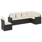 vidaXL Set de sofás de jardín 6 piezas y cojines ratán sintético negro vidaXL Set de sofás de jardín 6 piezas y cojines ratán sintético negro