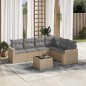 vidaXL Set sofás de jardín 7 piezas y cojines ratán sintético beige vidaXL Set sofás de jardín 7 piezas y cojines ratán sintético beige