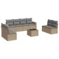 vidaXL Set de sofás de jardín 9 pzas con cojines ratán sintético beige vidaXL Set de sofás de jardín 9 pzas con cojines ratán sintético beige