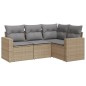 vidaXL Juego de sofás jardín con cojines 4 pzas ratán sintético beige vidaXL Juego de sofás jardín con cojines 4 pzas ratán sintético beige
