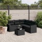vidaXL Set de sofás de jardín 6 piezas y cojines ratán sintético negro vidaXL Set de sofás de jardín 6 piezas y cojines ratán sintético negro