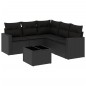 vidaXL Set de sofás de jardín 6 piezas y cojines ratán sintético negro vidaXL Set de sofás de jardín 6 piezas y cojines ratán sintético negro