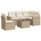 vidaXL Juego de sofás jardín con cojines 6 pzas ratán sintético beige vidaXL Juego de sofás jardín con cojines 6 pzas ratán sintético beige