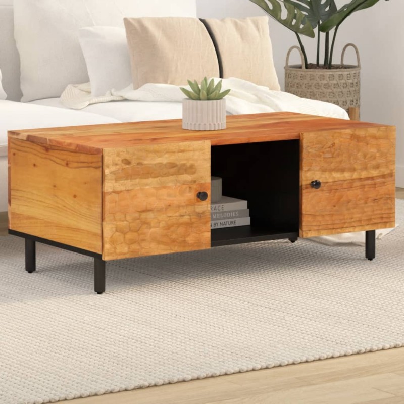 vidaXL Mesa de centro madera maciza de acacia 100x54x40 cm vidaXL Mesa de centro madera maciza de acacia 100x54x40 cm