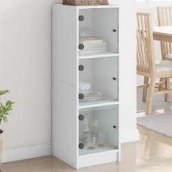 vidaXL Aparador con puertas de vidrio blanco 35x37x109 cm