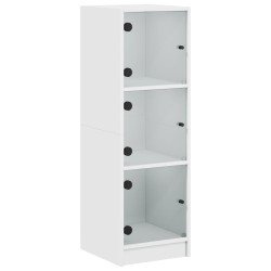 vidaXL Aparador con puertas de vidrio blanco 35x37x109 cm