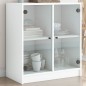 vidaXL Armario auxiliar con puertas de vidrio blanco 68x37x75,5 cm vidaXL Armario auxiliar con puertas de vidrio blanco 68x37x75,5 cm