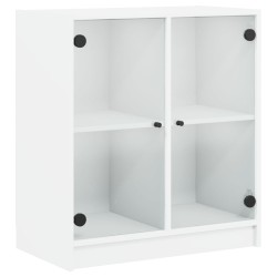 vidaXL Armario auxiliar con puertas de vidrio blanco 68x37x75,5 cm