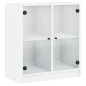 vidaXL Armario auxiliar con puertas de vidrio blanco 68x37x75,5 cm vidaXL Armario auxiliar con puertas de vidrio blanco 68x37x75,5 cm