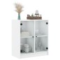 vidaXL Armario auxiliar con puertas de vidrio blanco 68x37x75,5 cm vidaXL Armario auxiliar con puertas de vidrio blanco 68x37x75,5 cm