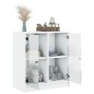 vidaXL Armario auxiliar con puertas de vidrio blanco 68x37x75,5 cm vidaXL Armario auxiliar con puertas de vidrio blanco 68x37x75,5 cm
