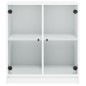 vidaXL Armario auxiliar con puertas de vidrio blanco 68x37x75,5 cm vidaXL Armario auxiliar con puertas de vidrio blanco 68x37x75,5 cm