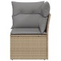 vidaXL Sillón de esquina de jardín con cojines ratán sintético beige vidaXL Sillón de esquina de jardín con cojines ratán sintético beige