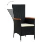 vidaXL Set comedor de jardín 7 piezas ratán sintético y madera negro vidaXL Set comedor de jardín 7 piezas ratán sintético y madera negro